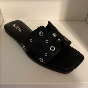 Soda Black W/Silver Slip -On